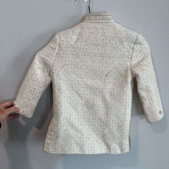 Gold and Cream Toddler Indian Formal Outfit - Picture 7 of 9